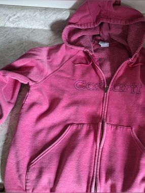 Carhartt Womens' Pink Fleece-Lined Zip Hoodie, Size Xl